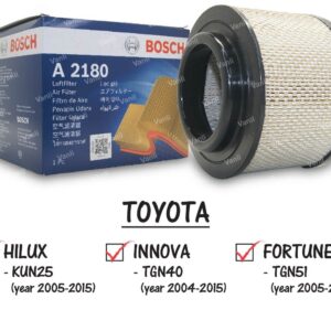 Bosch Air Filter for Toyota Hilux/Vigo 2.5D/Innova 2.0/Fortuna 0986 AF2 180